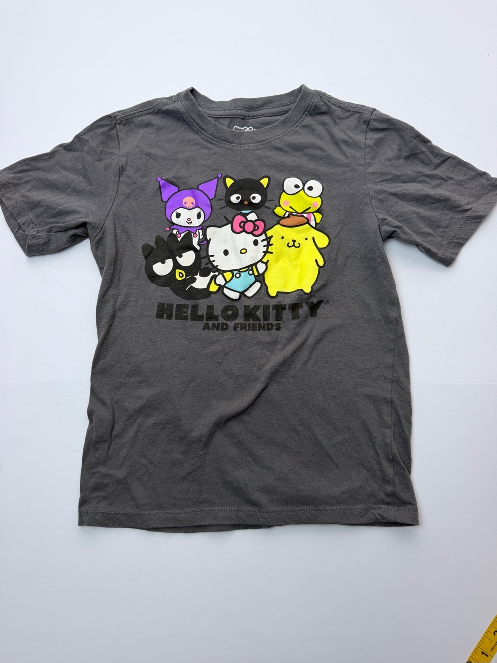 Hello Kitty & Friends Sanrio Kids T-Shirt Size 8 Gray Kuromi Cinnamoroll 2024